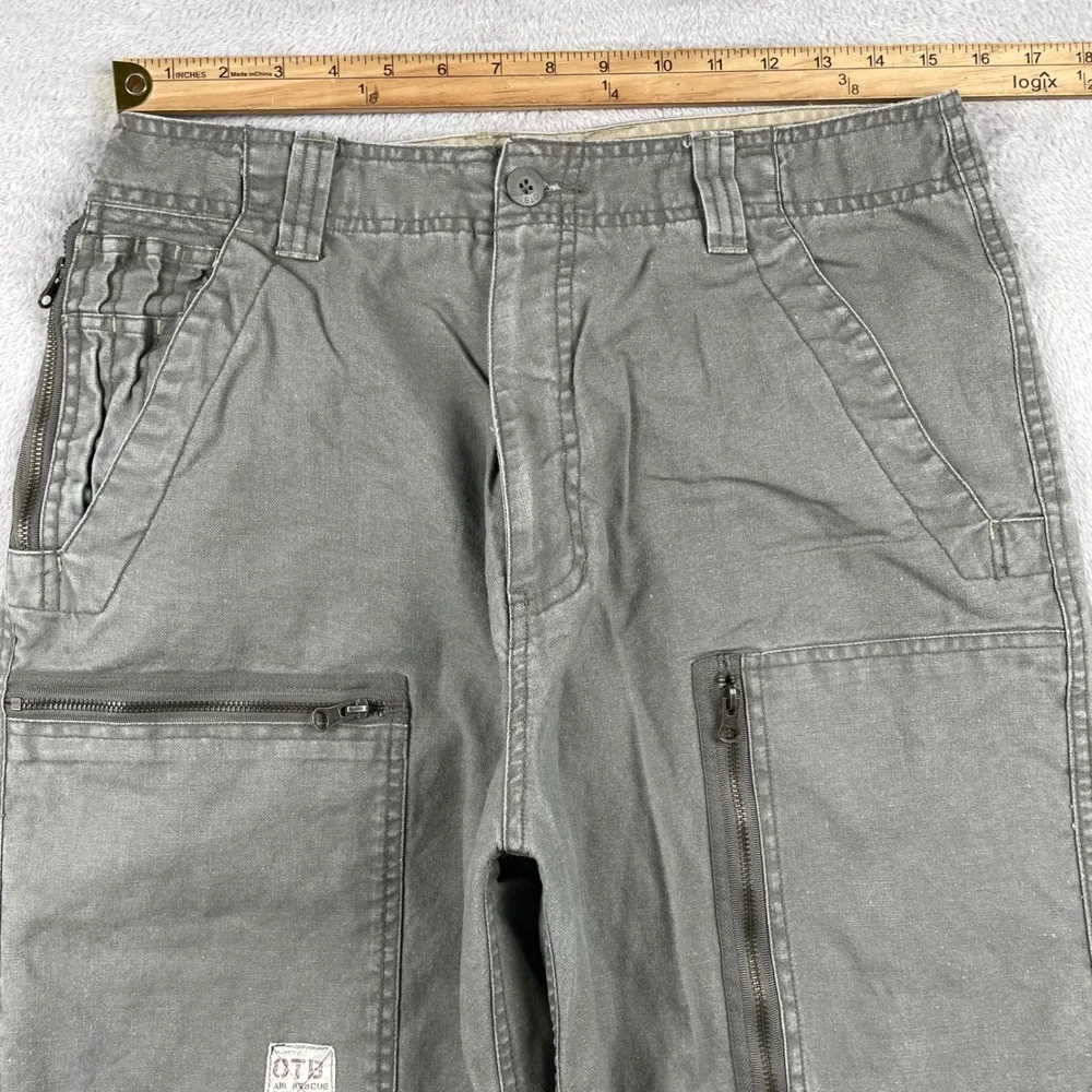 Vintage OTB Baggy Cargo Pants Mens 32x29 Beige Zip Hem Paratrooper